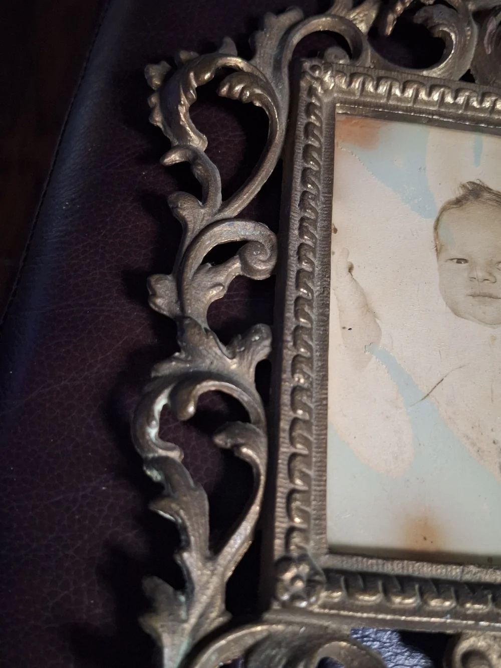 Ornate Vintage-Style Brass Picture Frame - Gold.stand Is Missing From The Back